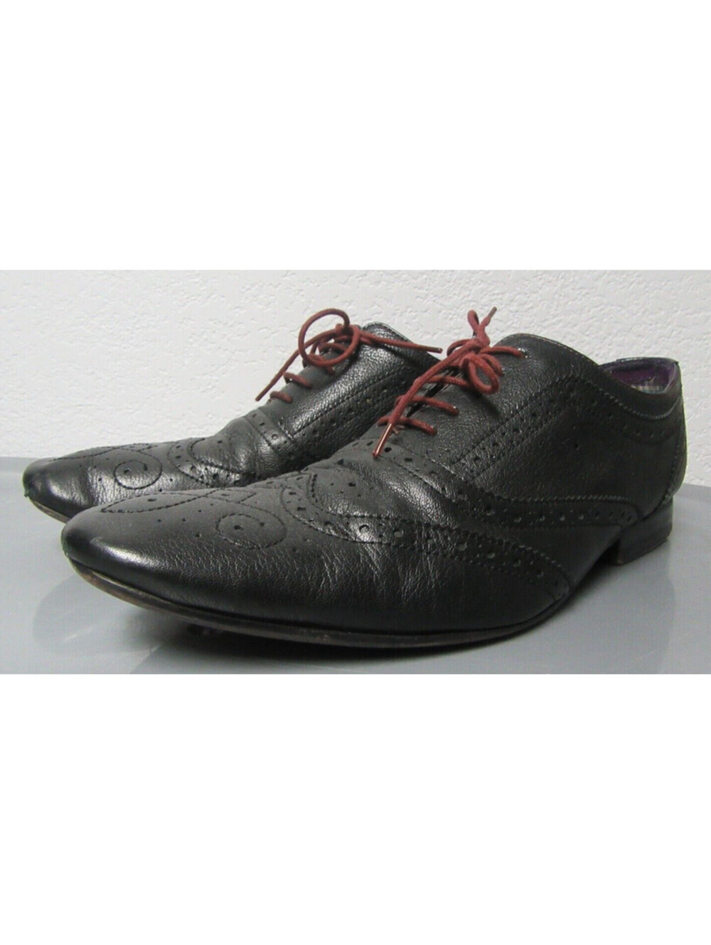 Ted Baker Men's Black Leather Oxford Dress Shoes Size US 8